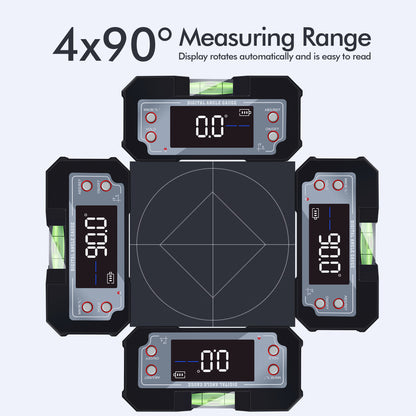 Digital Angle Gauge Leveler Finder Bubble Inclinometer Bevel Gauge XY Axis Slope for Woodworking Sawblade Tools Strong Magnetic Base Measures 4 * 90 & 2 * 40 Degree Ranges w/Backlight IP54 Rating